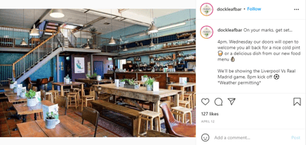 Instagram post of Dockleaf Bar’s interior-1